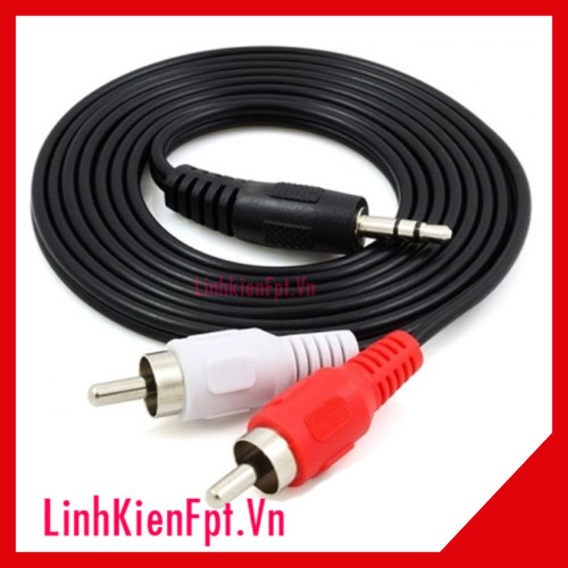 Dây cáp âm thanh 3.5mm to av 2 rca audio