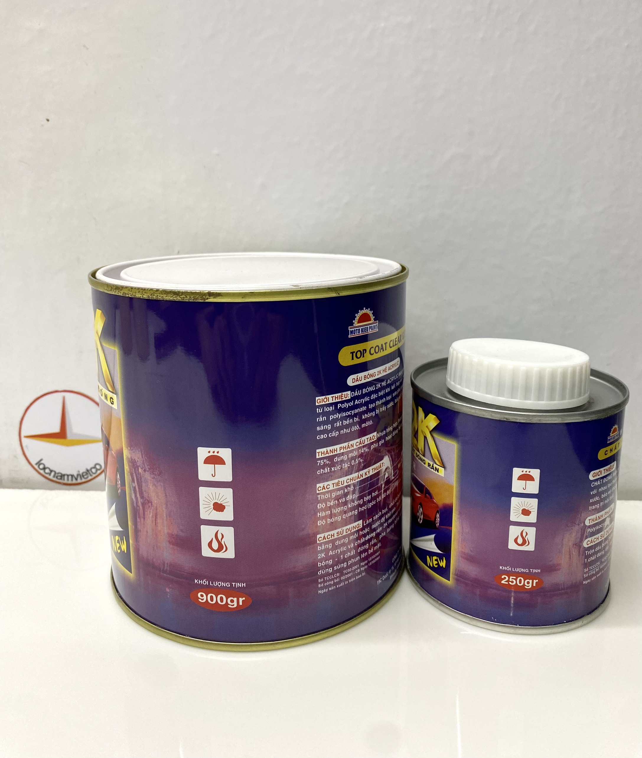 Dầu Bóng 2K  Motokieu, sơn 2k vỏ tím 1kg