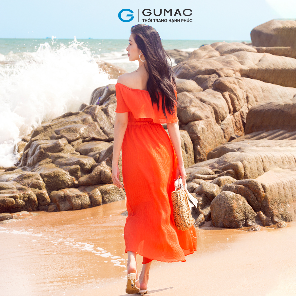 Đầm nữ maxi trễ vai GUMAC DD05031 - DD05090