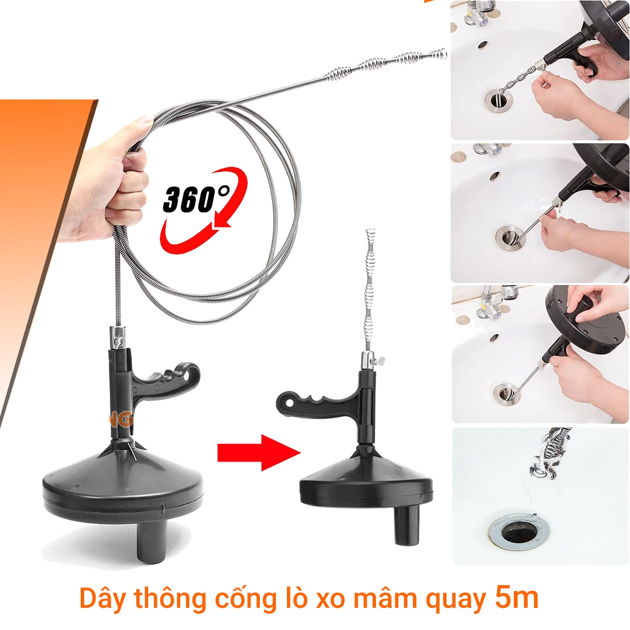 thông tắc cống thông tắc cống giá rẻ Dụng cụ thông cống 5M Mẫu mới 2021Mua Ngay Dụng Cụ Thông Tắc Cống Đa Năng Dụng Cụ Thông Cống Giải Quyết Tất Cả Các Vấn Đề Tắc Nghẽn Cống Thoát Nước Bồn Cầu( bảo hành 12 tháng )