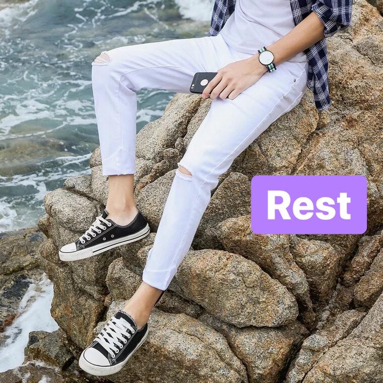 QUẦN JEAN NAM EVEREST CAO CẤP TRẮNG RÁCH GỐI BIỂN PHÚ QUỐC-30 EVEREST FASHION