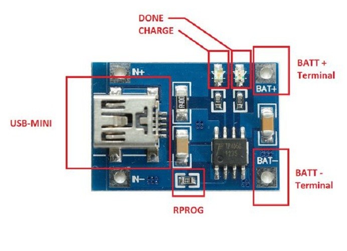 MẠCH SẠC PIN LITHIUM 1A TP4056