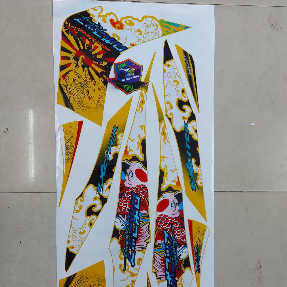 [HCM]Tem rời xe Exciter 2010 cá chép hóa rồng cao cấp