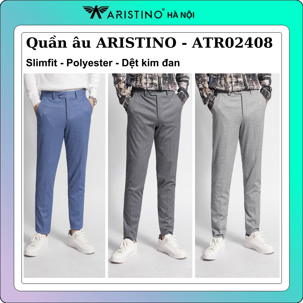 Quần âu quần tây nam ARISTINO - ATR02408 Dáng Slim ôm co giãn nhẹ