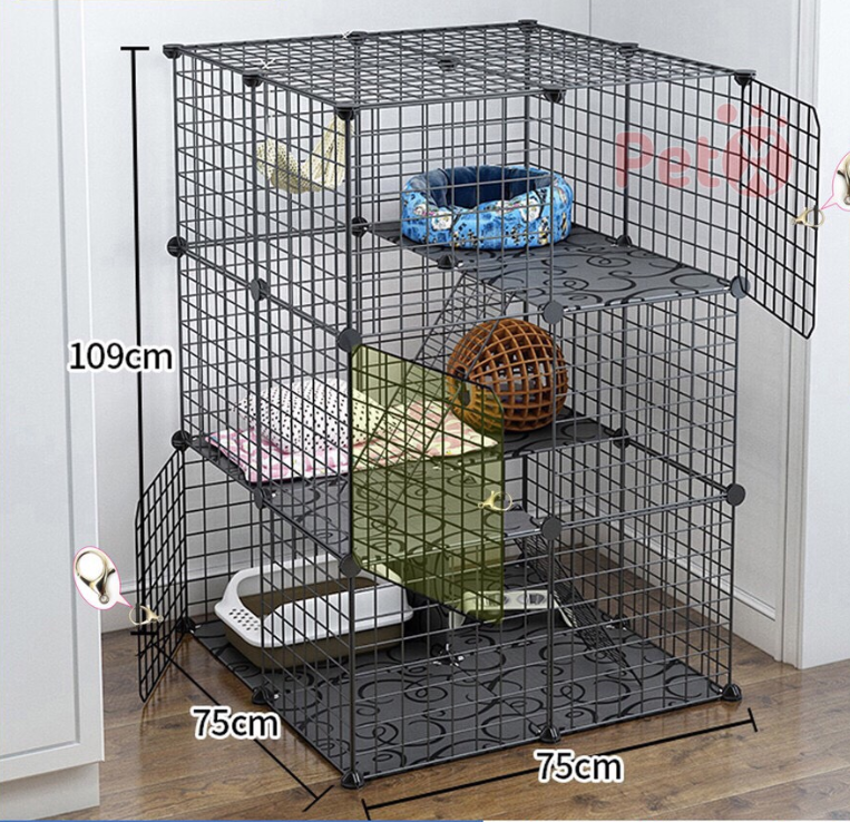 [HCM] Combo chuồng Mèo 3 tầng Lớn - kích thước 72x72x105cm ( thích hợp nuôi nhiều bé 1 lúc , màu sắc mẫu mã đa dạng ) kèm đầy đủ phụ kiện lắp chuồng
