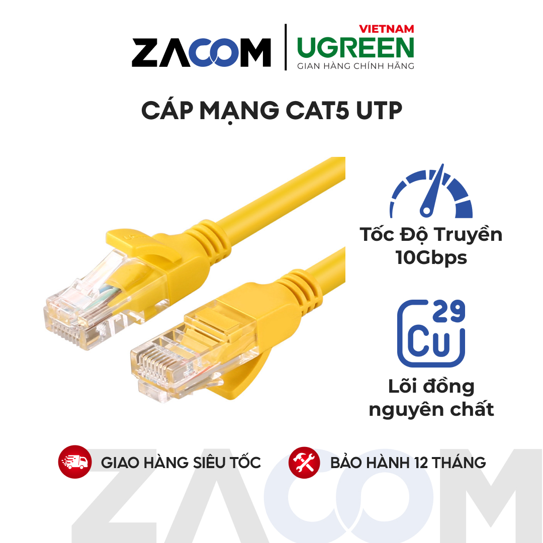 [HCM]Cáp mạng đúc sẵn 2 đầu CAT5 dài 3m Ugreen NW103 11232