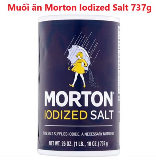 Muối I ốt Morton Iodized Salt 737g