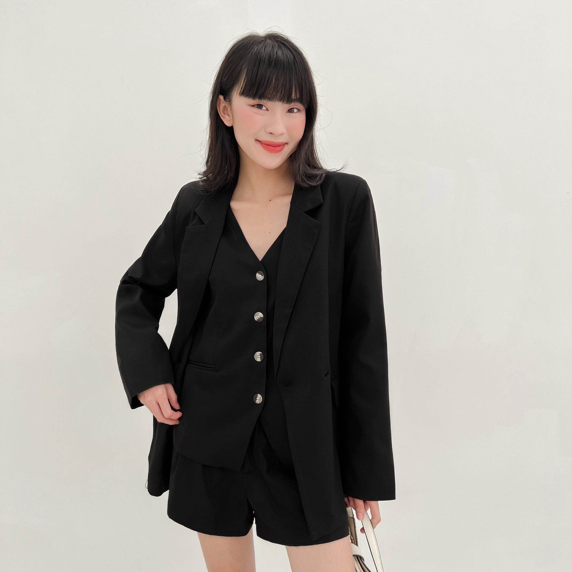 PIM BLAZER - Khoác Blazer dài tay cổ vest