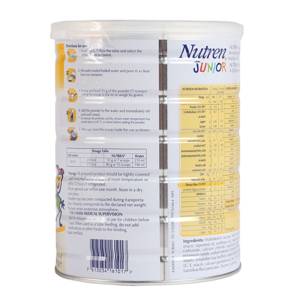 Combo of 2 Nutren Junior Powdered Milk 800g