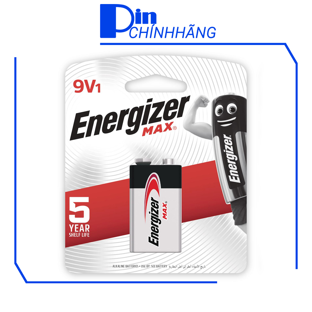 Pin Energizer 9V Alkaline không sạc dùng cho các thiết bị đo, micro không dây, máy cassette
