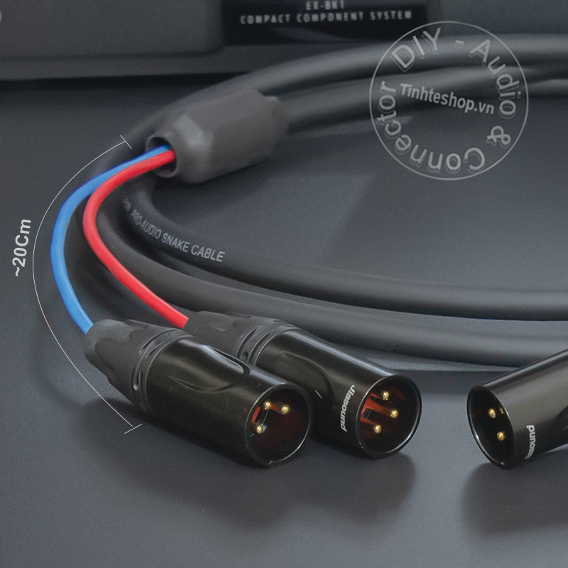 Jack canon đực 1 ra 2 DIY 0.5 đến 5 mét - Cáp XLR đực sang 2 đực