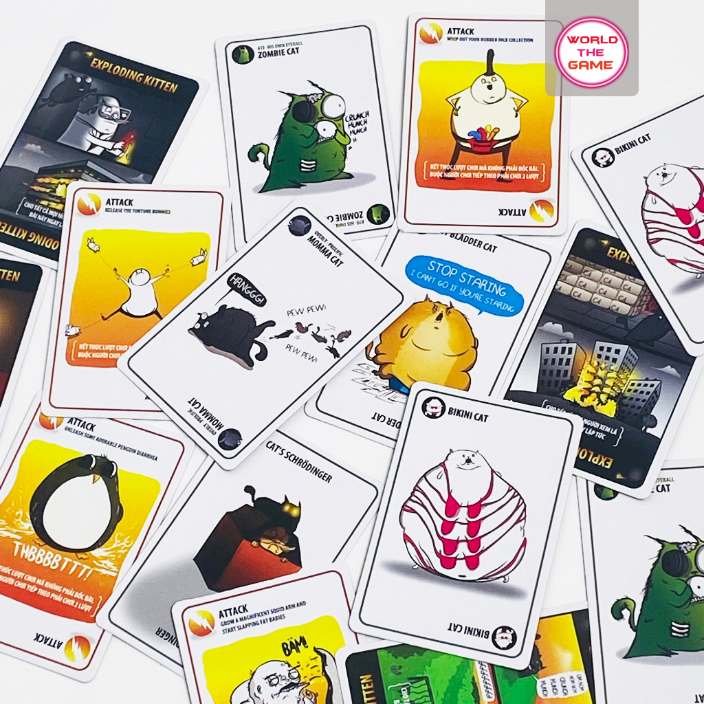 Combo Mèo Nổ + 6 Bản Mèo Nổ Mở Rộng Tiếng Việt - Boardgame Exploding Kittens