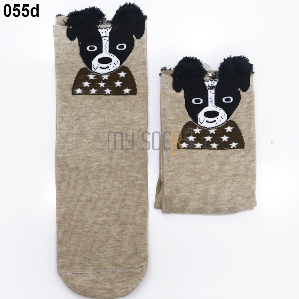 Vớ nữ cotton hình thú 3D cao cổ