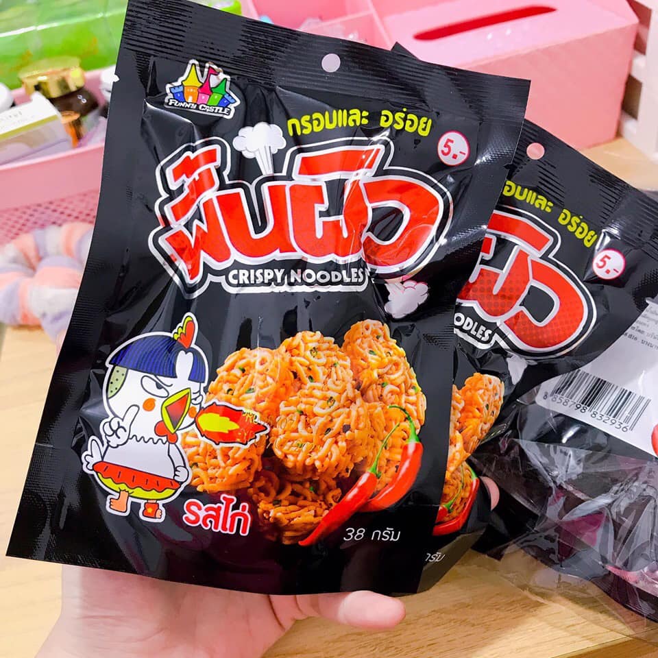 Bịch 12 gói snack mì tôm ăn sống vị gà cay thái lan 38gr