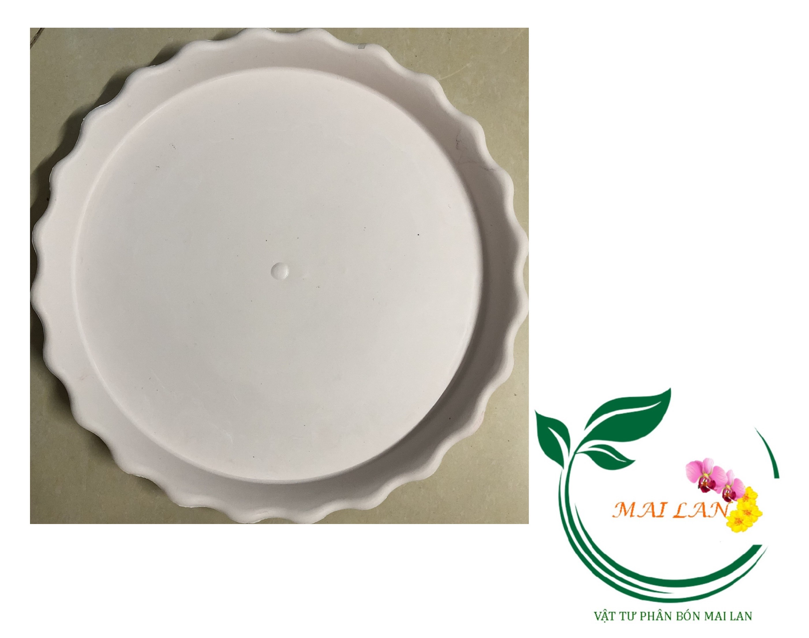 Đĩa lót chậu tròn khía phi 35cm - #058d#