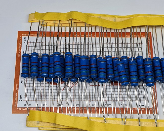 Điện trở vạch 2W 1% chân đồng các giá trị (dây 10 chiếc)