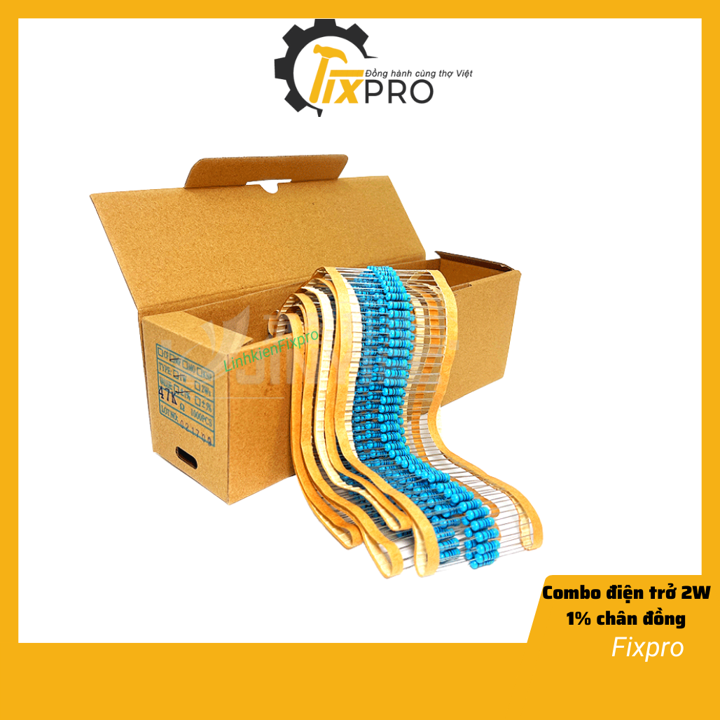 Điện trở 10R 2W 1% chân đồng túi 10c - Fixpro