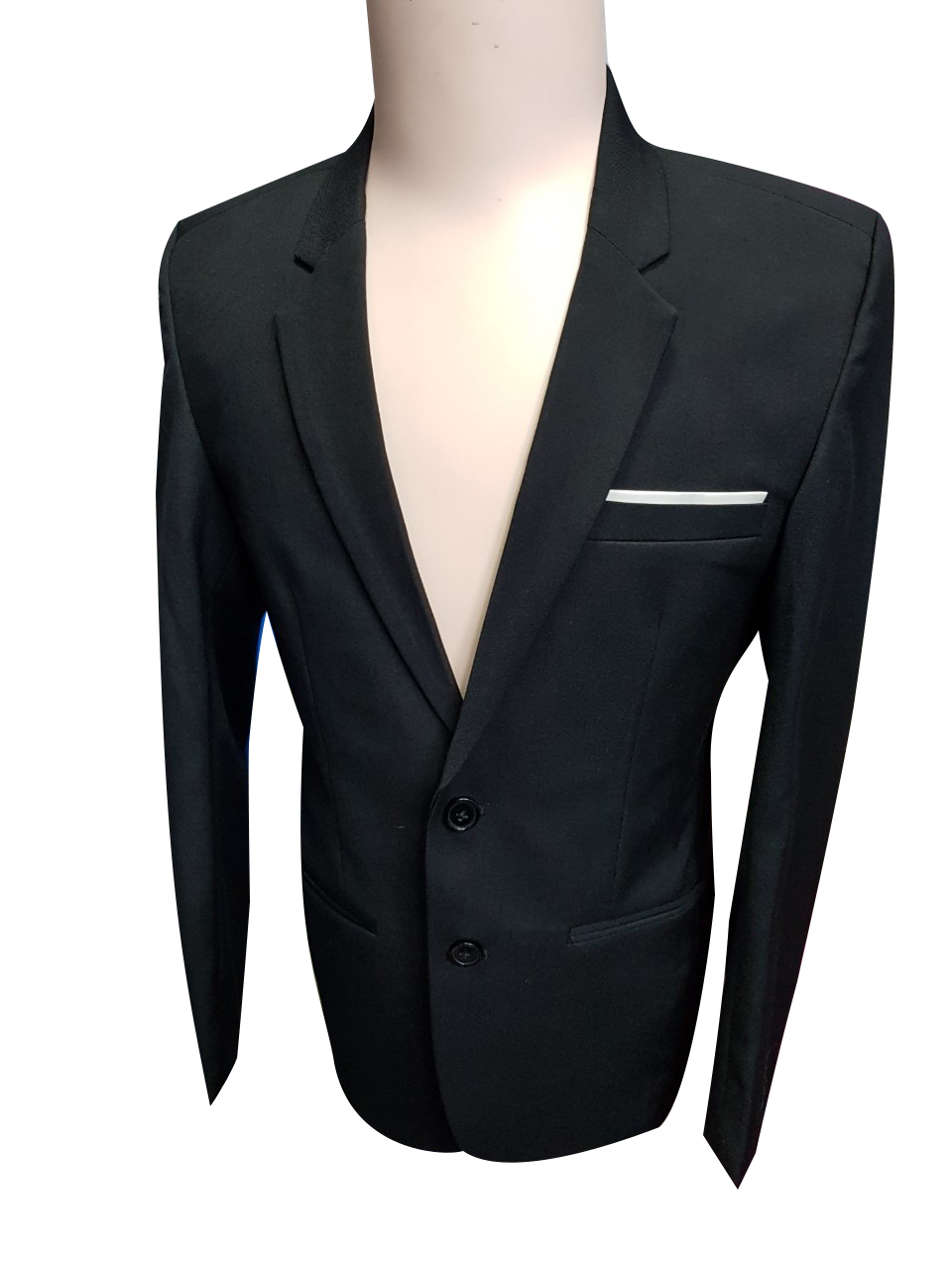 Áo vest nam 2 nút form suông màu đen vải poly mềm mỏng