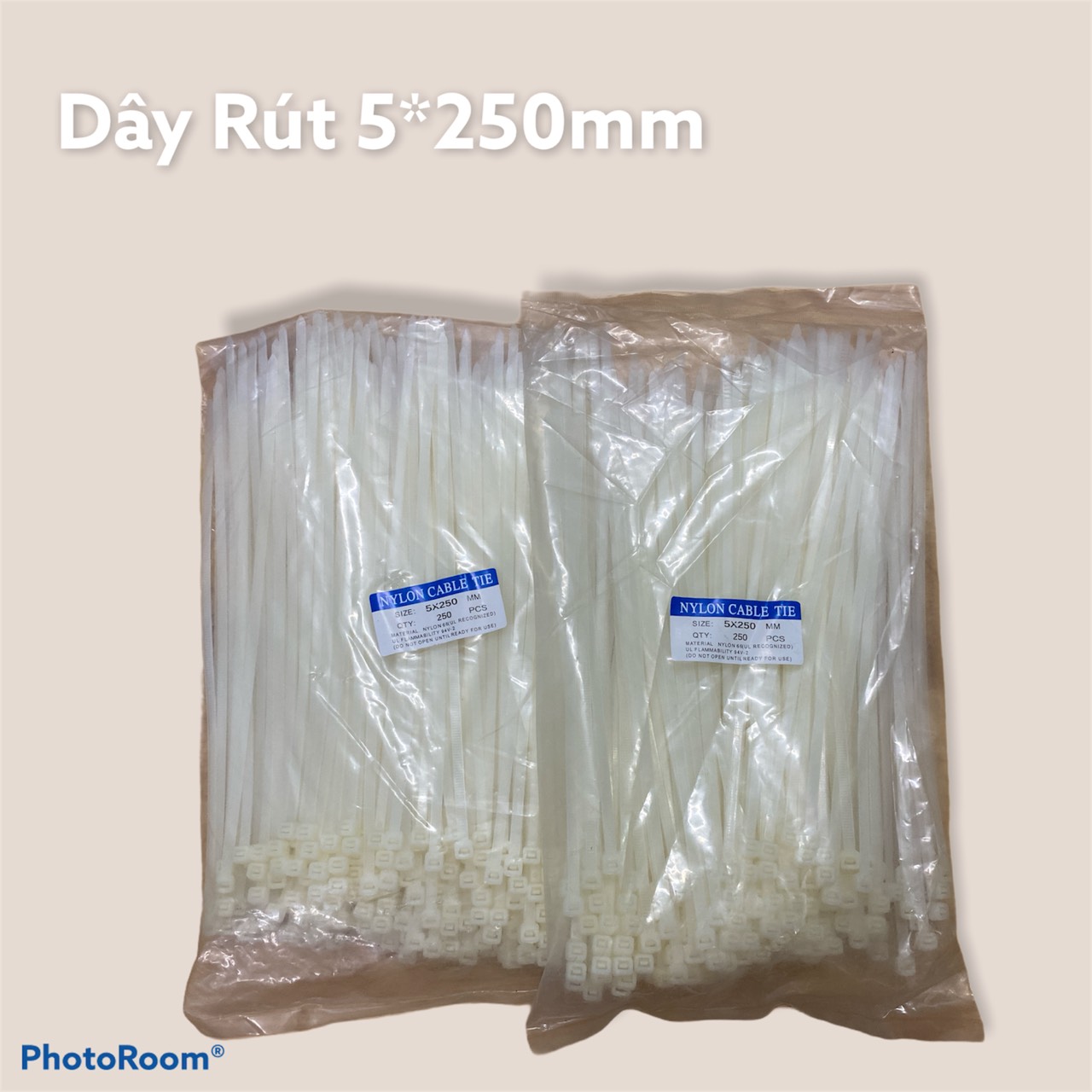 Dây rút nhựa 5*250mm ( ĐÓNG GÓI 1 BỊCH GỒM 250 SỢI DÂY RÚT )