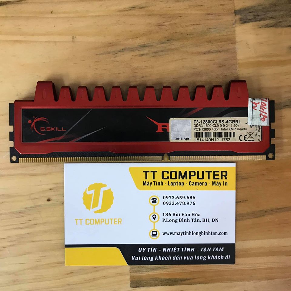 RAM DDR3 4GB 1600MHz GSKILL RIPJAWS TẢN THÉP ĐỎ