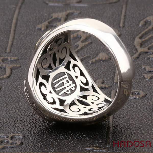 Imperial ferocious Buddha ring for elderly