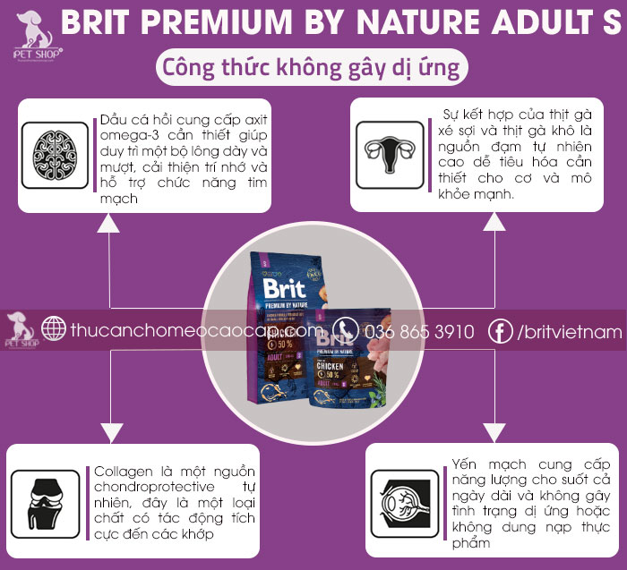 [BRIT VỊ GÀ TƯƠI 1KG - 3KG] Thức Ăn Cho Chó Corgi Trưởng Thành