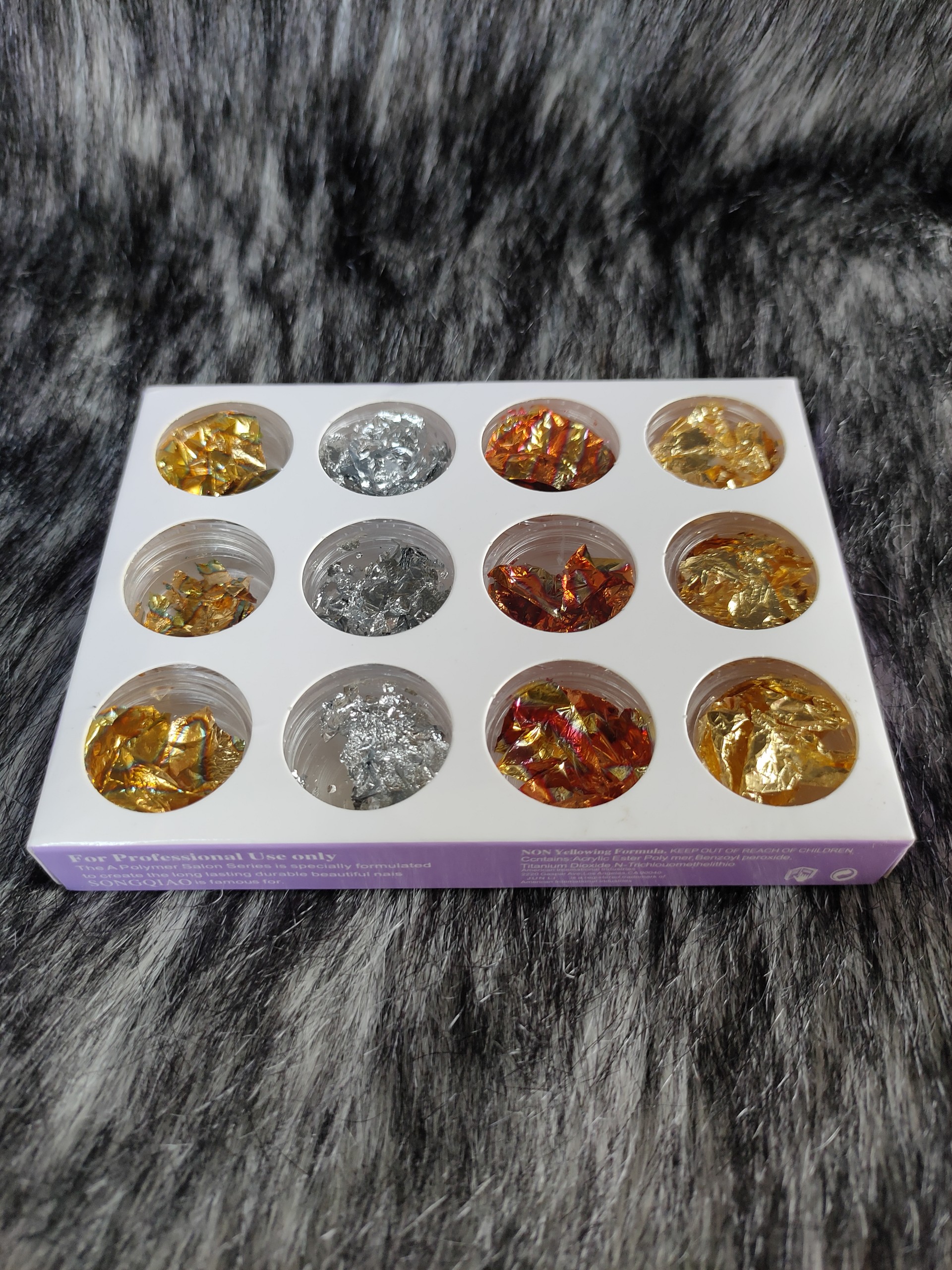 Set giấy nhún móng 12 ô có 4 màu