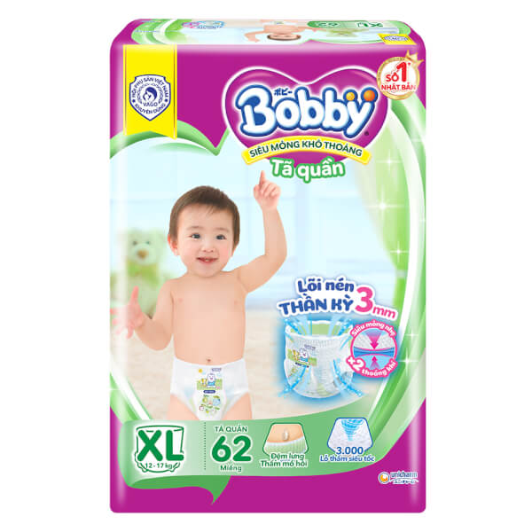 Tã quần Bobby M76, L68, XL62, XXL56 - Mẫu mới