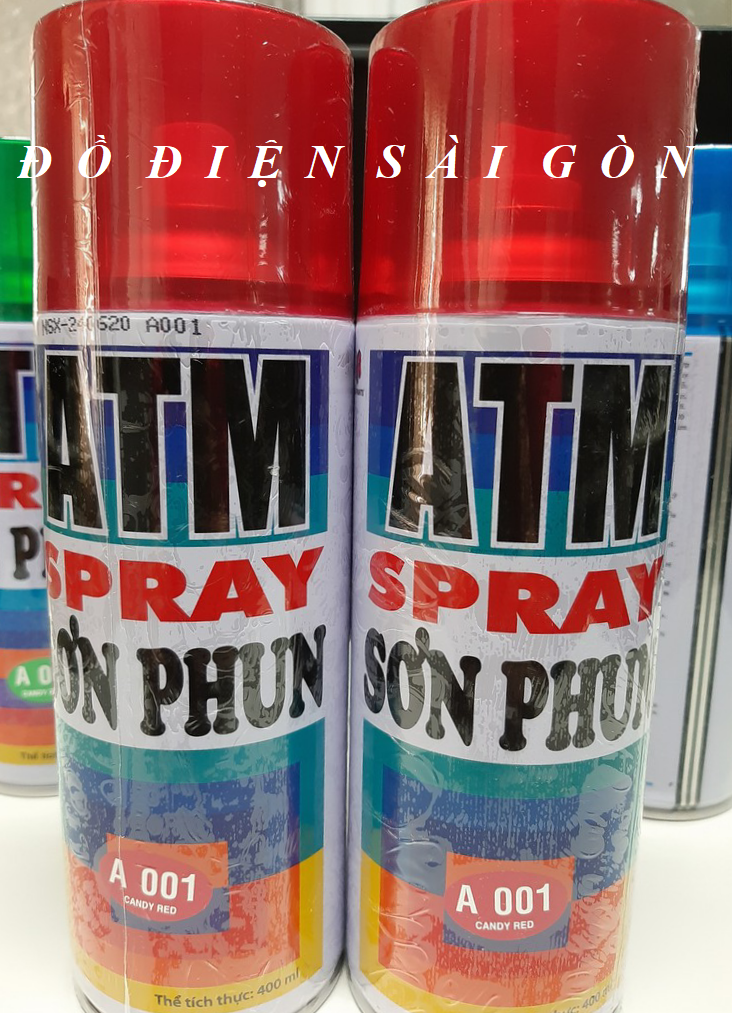 Sơn xịt xe máy màu đỏ candy atm a001