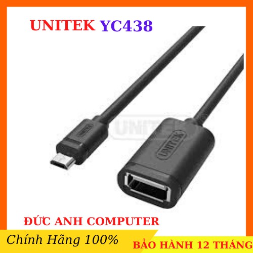 Cáp OTG chuyển Micro USB sang USB 20 Unitek Y - C438 - chính hãng bảo hành 12 tháng 1 đổi 1