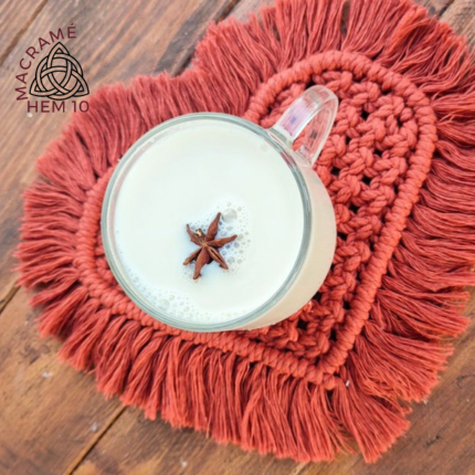 Macrame Heart Coaster, A Good Product To Keep Your Table Dry