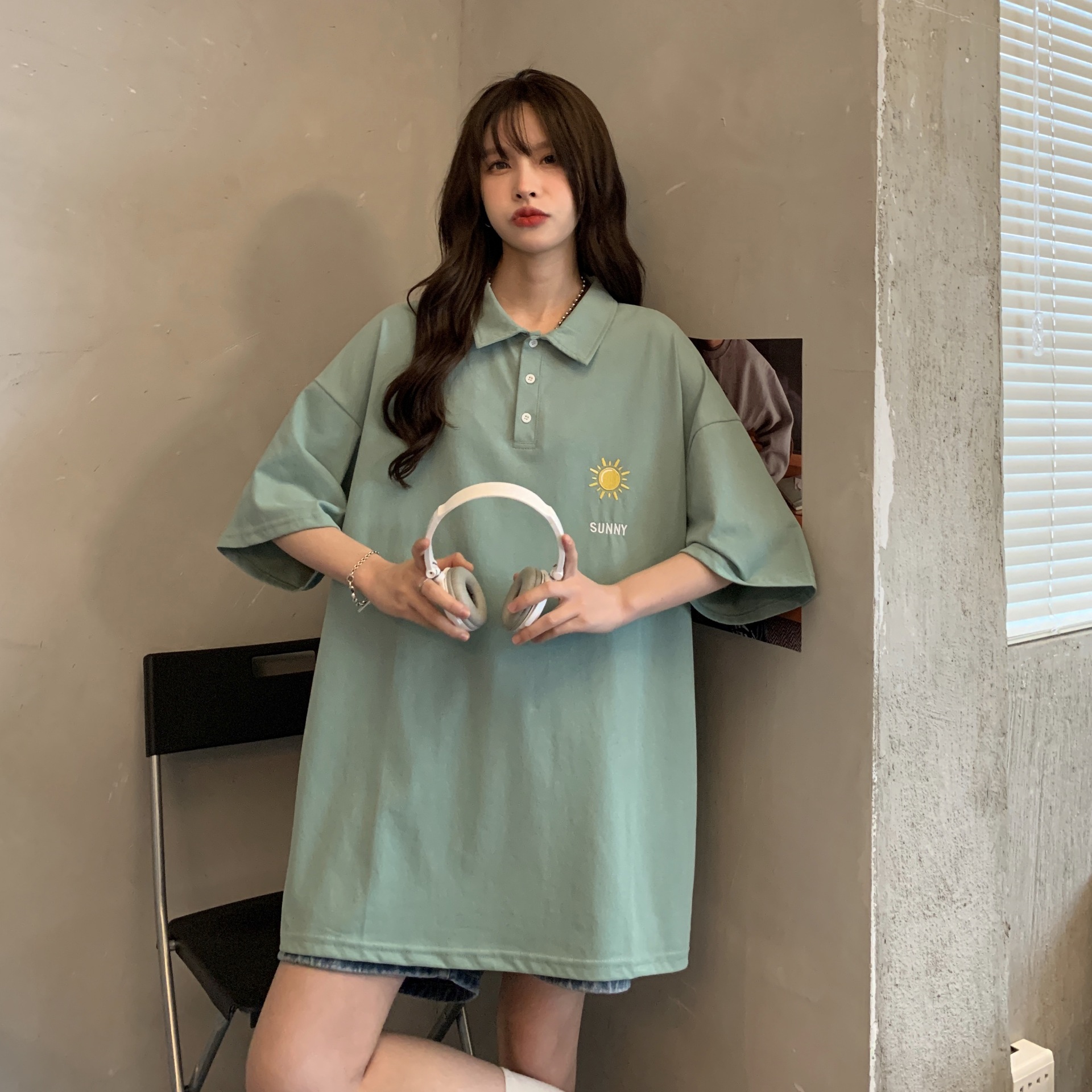 [FREESHIP] Áo Thun Cổ Trụ Form Rộng In Hình Sunny Dễ Thương Trẻ Trung Năng Động Nam Nữ Đều MẶc Được TTQ0069