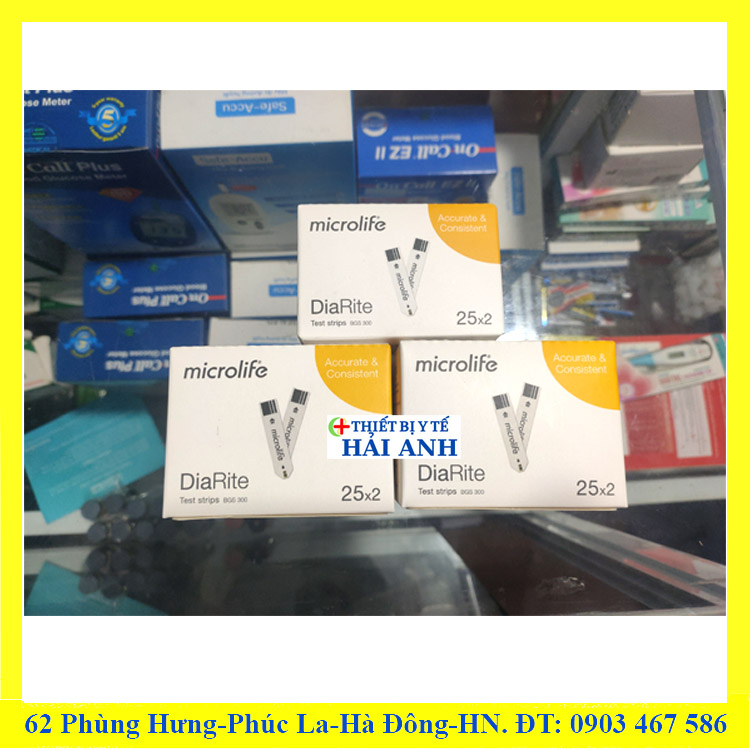 Que thử đường huyết Microlife DiaRite BGM TEST (chọn 25 hoặc 50 que)