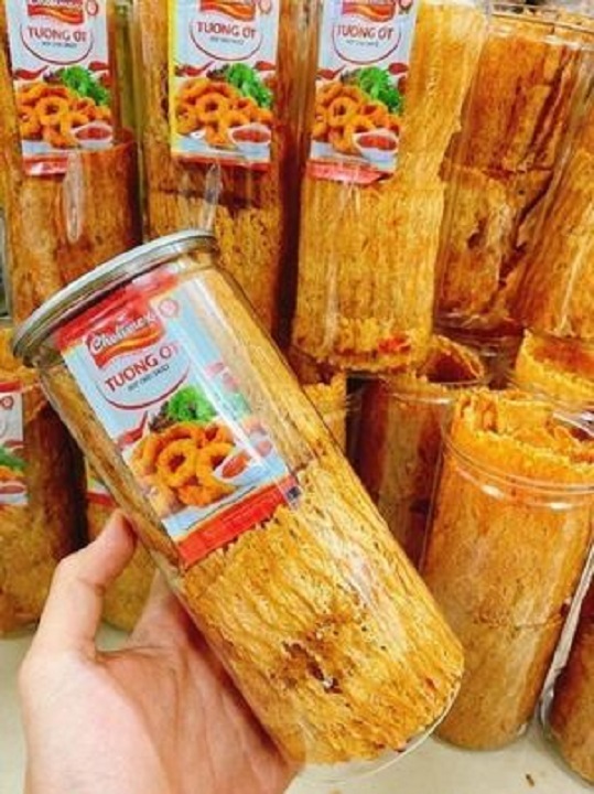 Mực Cán Tẩm Vị Lon Pet 200G  Siêu Ngon