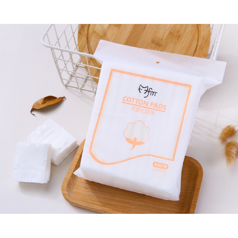 COMBO 5 TÚI Bông tẩy trang 222 miếng 3 chất liệu 100% cotton sợi bông tự nhiên mềm mịn thấm hút tốt an toàn cho da Kho Sỉ Sài Thành