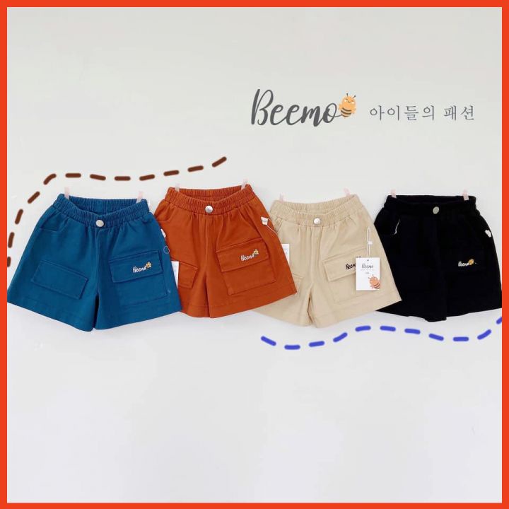 Quần Đùi Chất Kaki Cho Bé BEEMO màu vàng cam ( Kèm Ảnh Thật )
