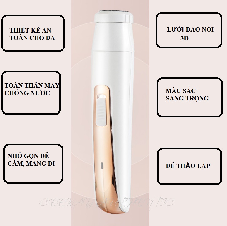 Máy cạo lông tỉa lông râu 4in1 CK - máy triệt lông - máy cạo râu - máy tỉa lông mũi, tỉa tóc, tỉa lông vùng kín nách mặt đa năng mẫu mới