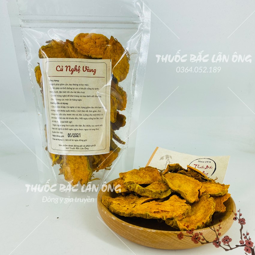 Nghệ Vàng Thái Lát Khô, Sạch 100g