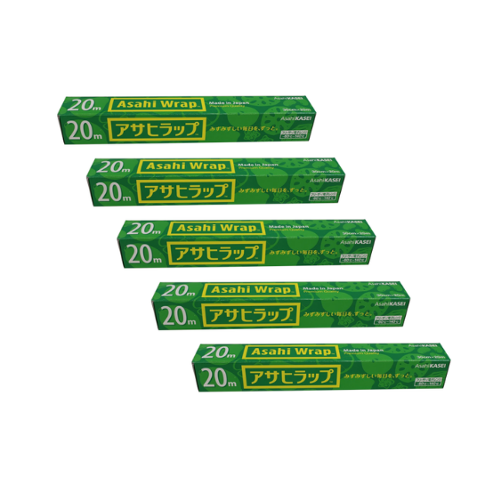 Combo 5 Màng bọc thực phẩm Nhật Bản Asahi Wrap 30cm x 20m