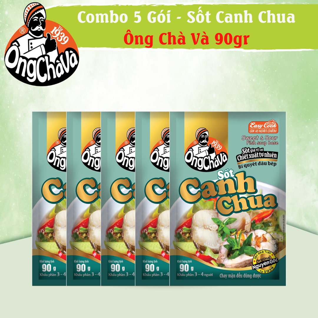 Combo 5 packs ong cha va sweet & sour fish soup base 90gr