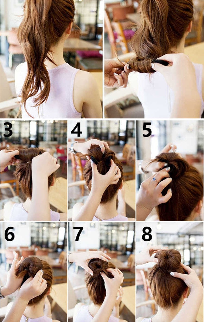 Búi tóc cuộn tròn tóc giả màu đa năng tiện dụng cực xinh B10