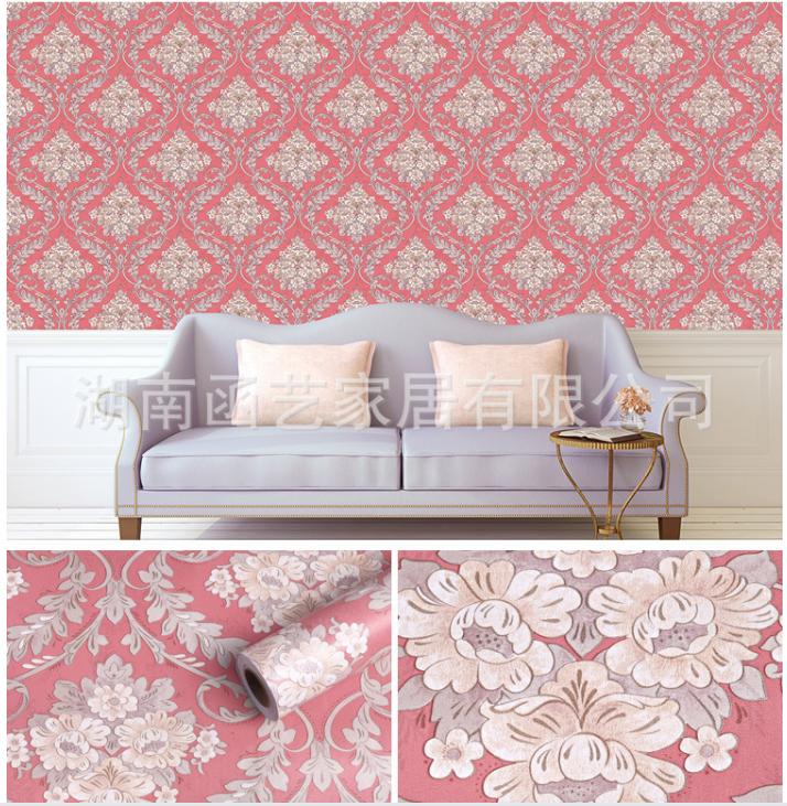 10 Mét Giấy Dán Tường, Khổ 45CM Rộng Decal PVC Trang Trí ( có keo ) - CHÂU ÂU ĐỎ PT711