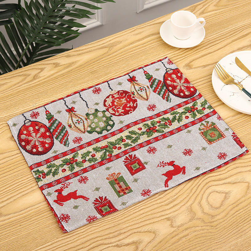 Miếng lót ly Tấm lót bàn ăn khăn runner họa tiết dày dặn dễ thương trang trí Noel Giáng Sinh