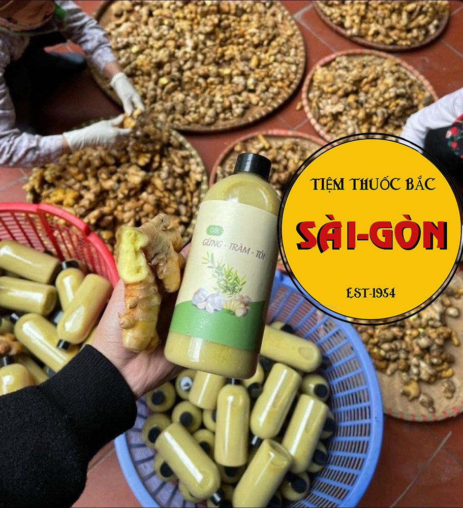 Cốt Gừng Tràm Tỏi Tắm Bé - Chai 600ml