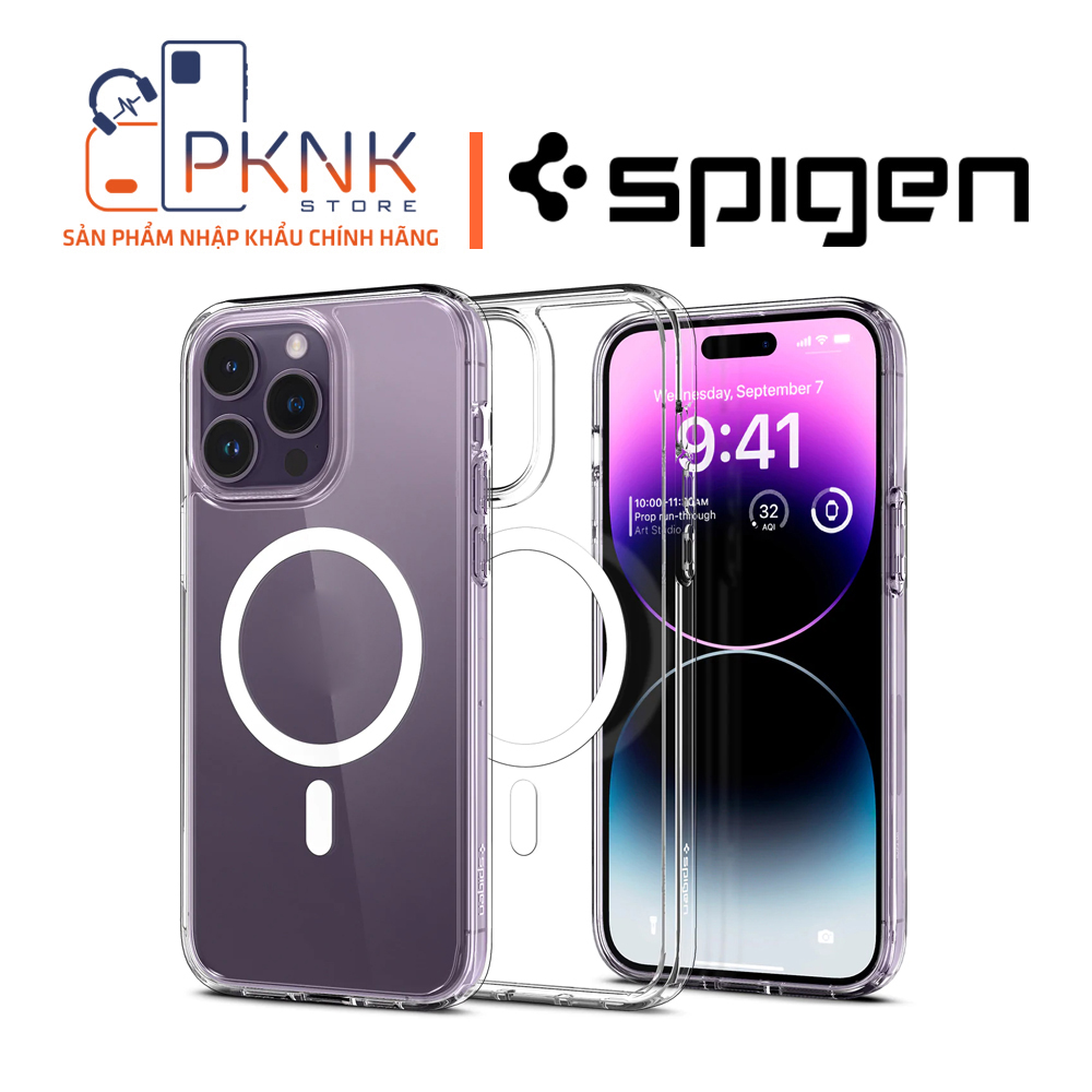 Spigen iPhone 14 14Plus 14Pro 14ProMax Case Ultra Hybrid (MagFit) - Crystal Clear