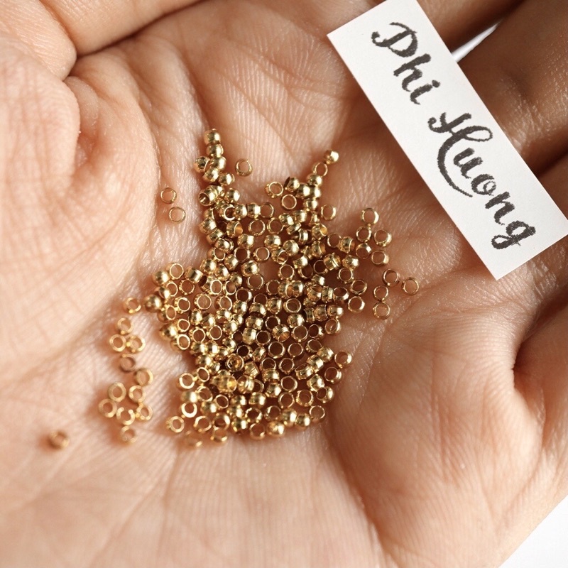 Gói 2.5g bi bóp 2mm - 2.5mm dùng kẹp đầu dây, chặn hạt làm trang sức handmade