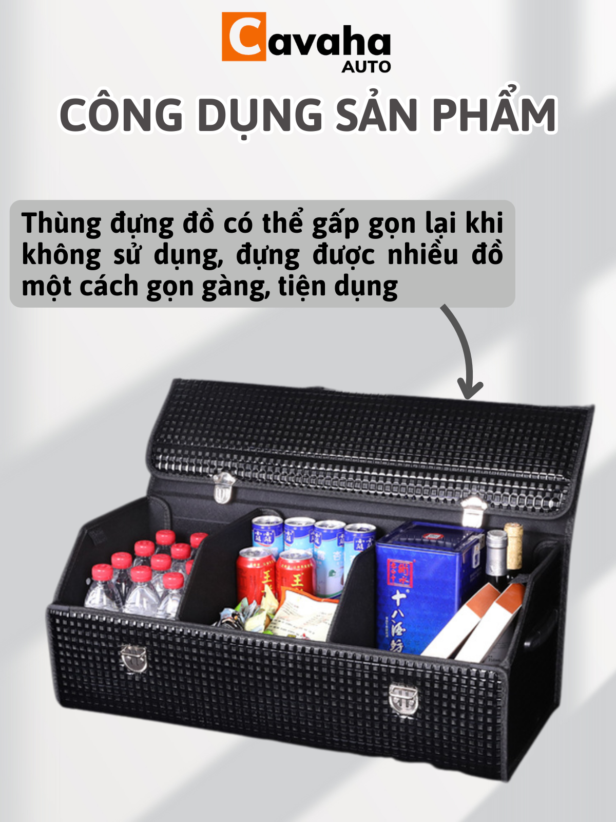 THÙNG ĐỰNG ĐỒ Ô TÔ BẰNG DA LUXURY BẢN 2024
