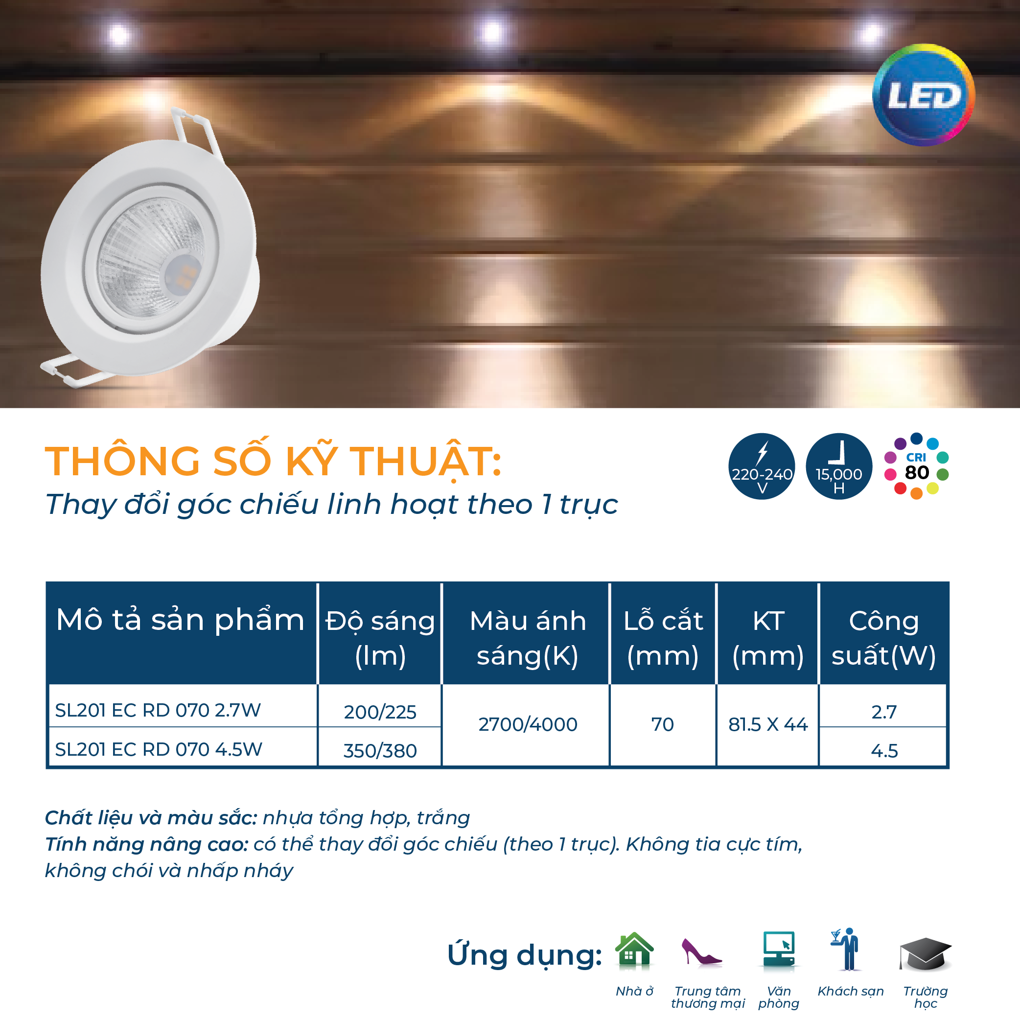 Đèn LED chiếu điểm Philips SL201