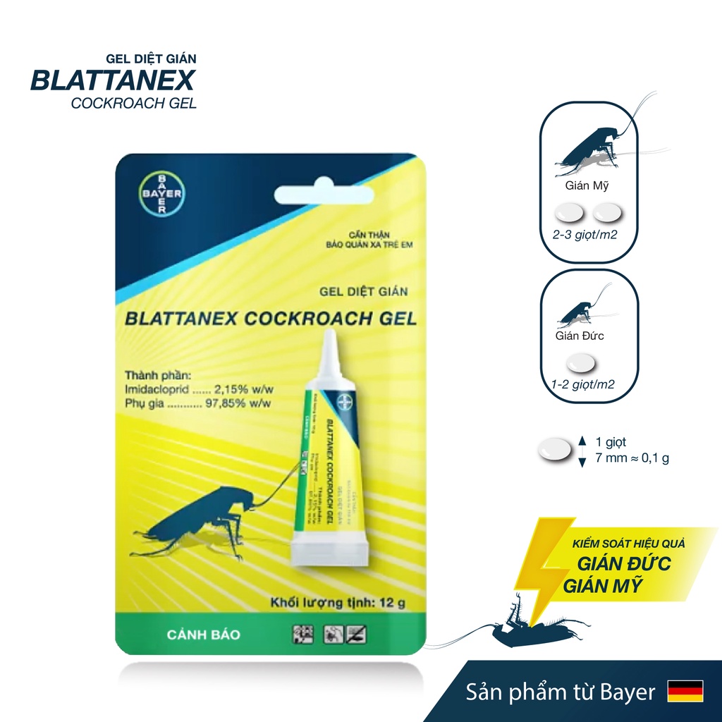 Gel diệt gián đức, gián mỹ Blattanex nhập khẩu từ Bayer (Pháp)