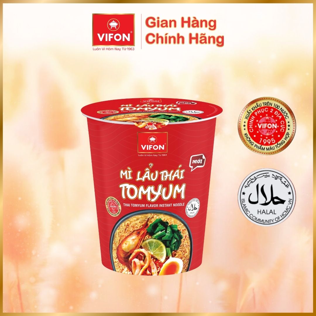 [VOUCHER đến 80K]-Thùng 24 ly Mì Ly Lẩu Thái Tomyum/ Lẩu Thái Tôm/ Bò/ Gà/ VIFON 60g / Ly